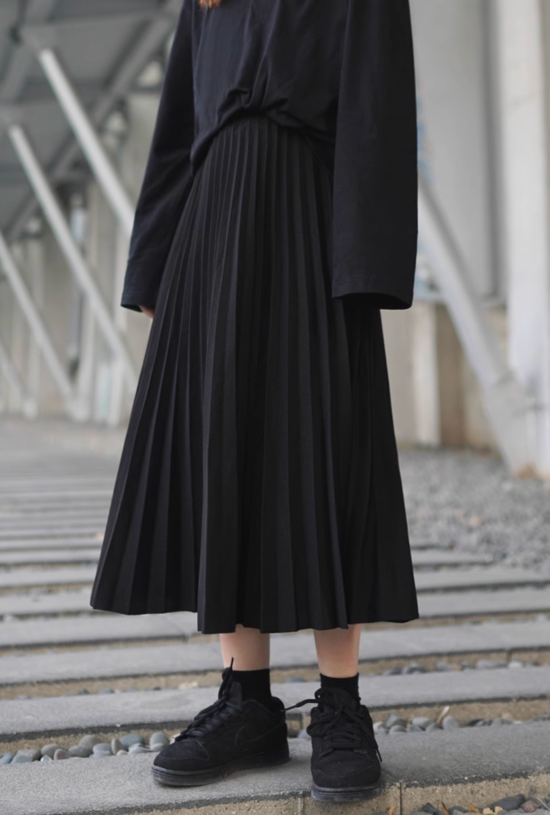 aline pleated skirt