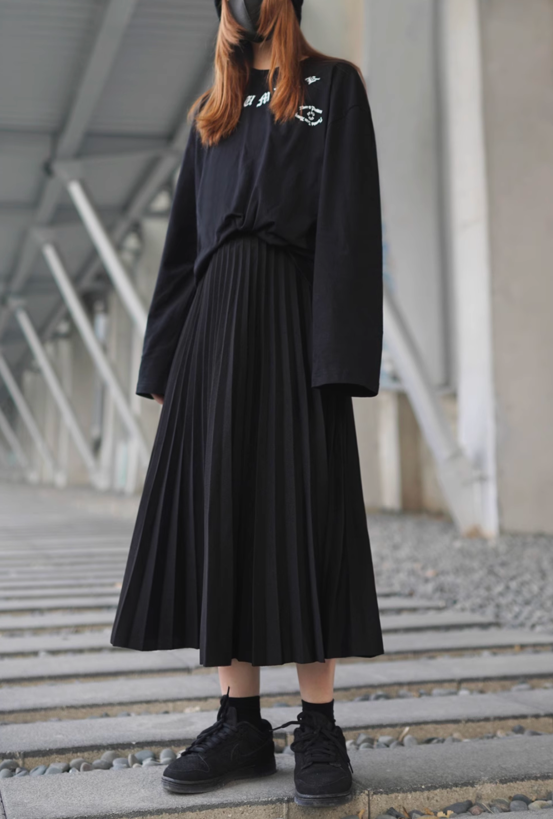 aline pleated skirt