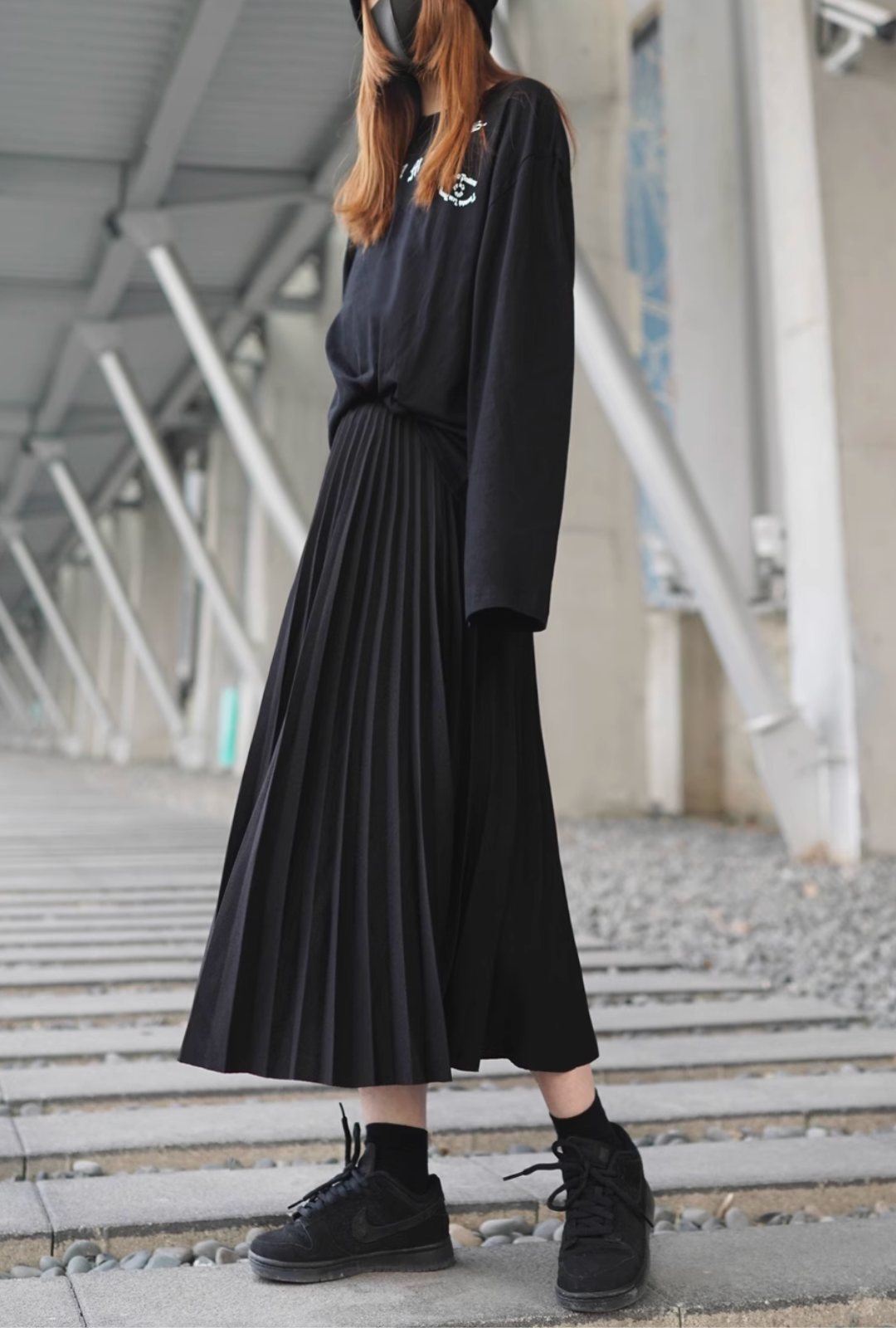 aline pleated skirt