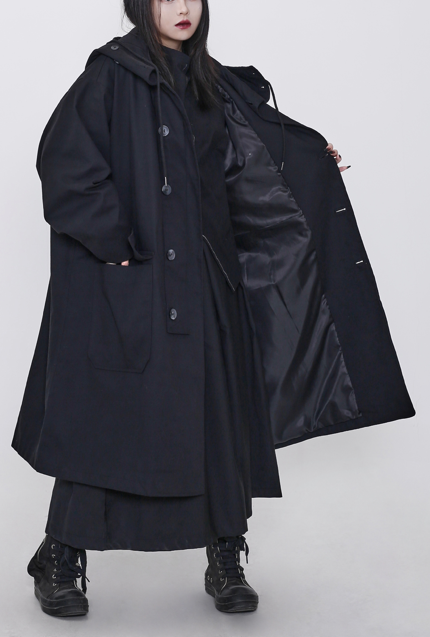 multi-hooded trench coat