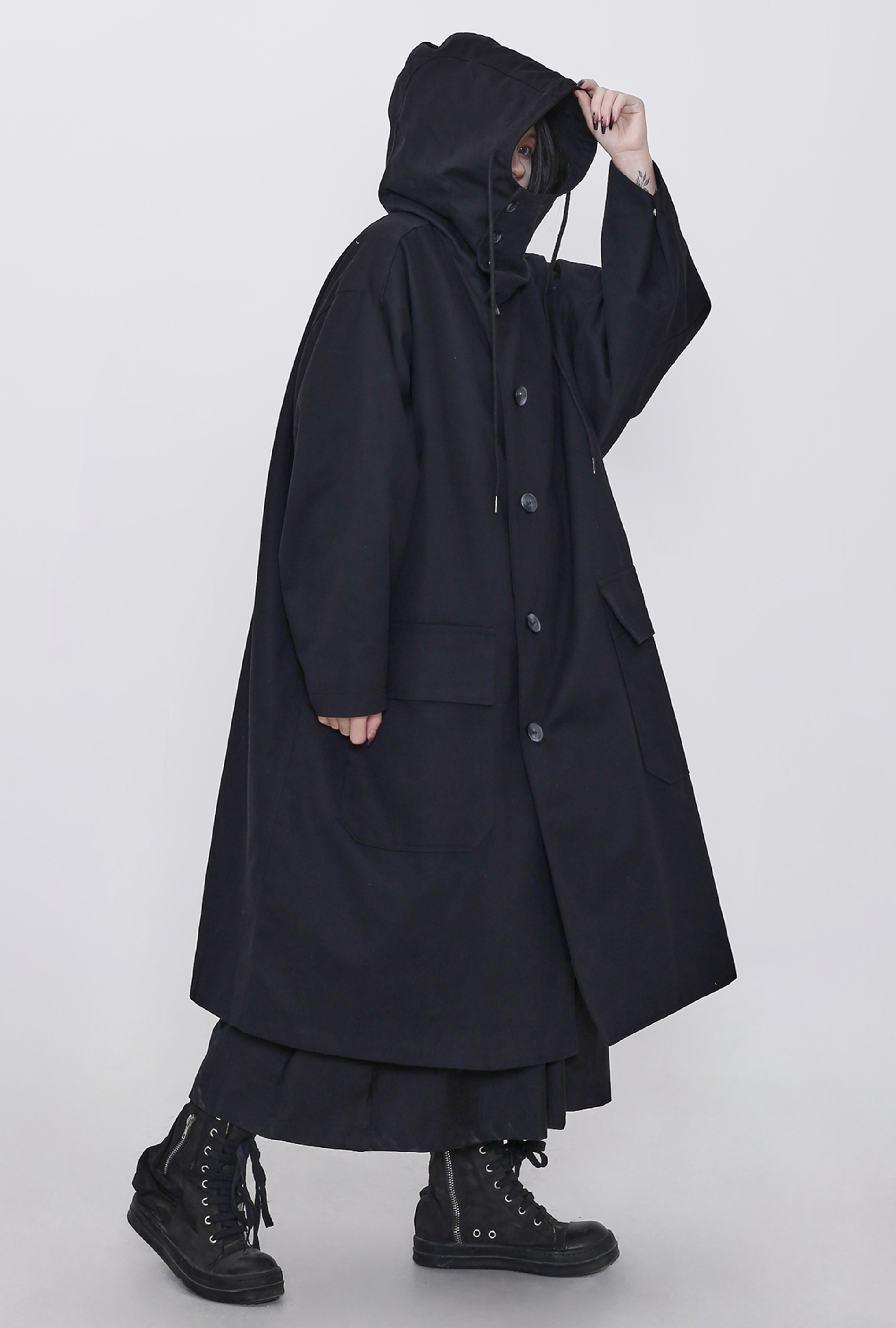 multi-hooded trench coat