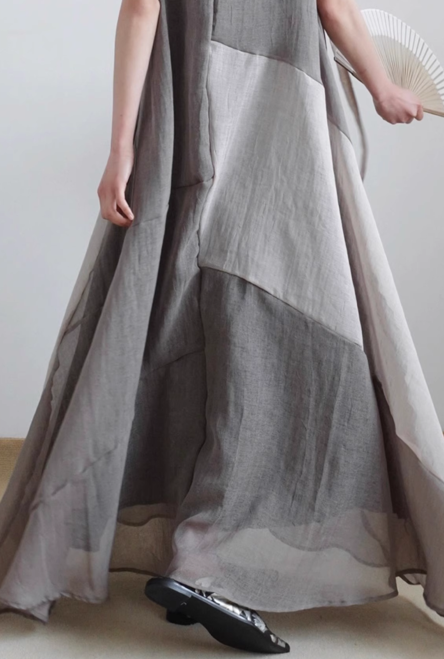 Linen asymmetry dress