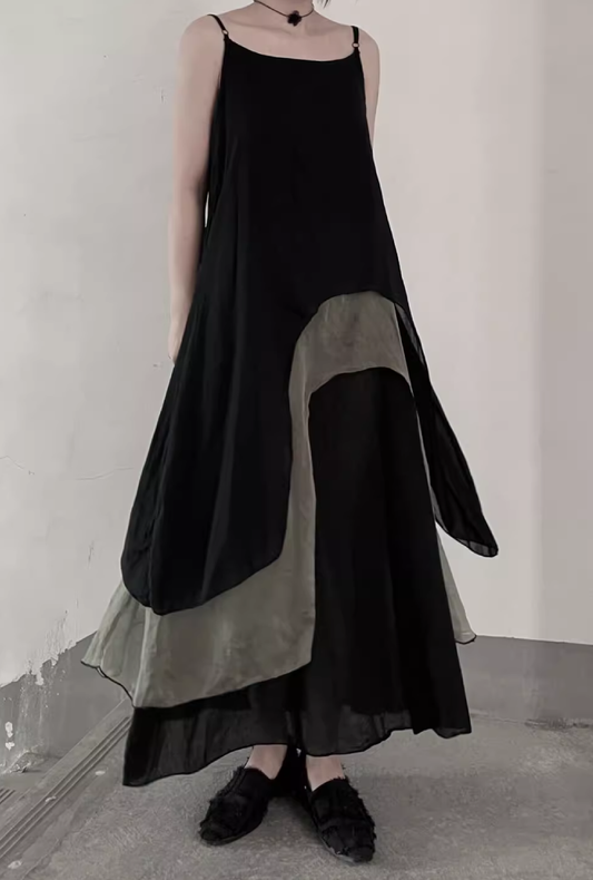 Three-layer long dress