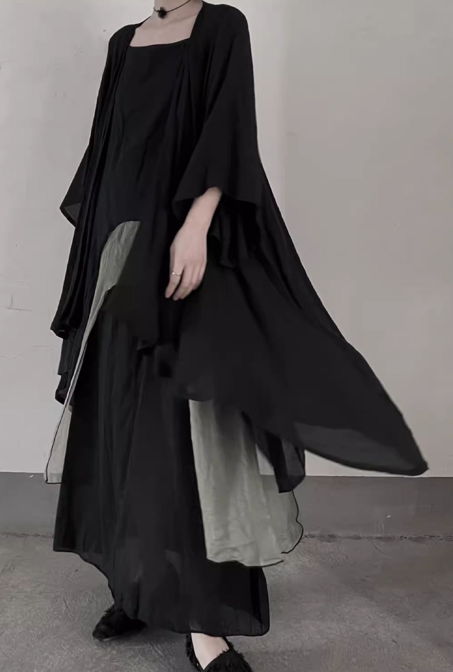 Three-layer long dress