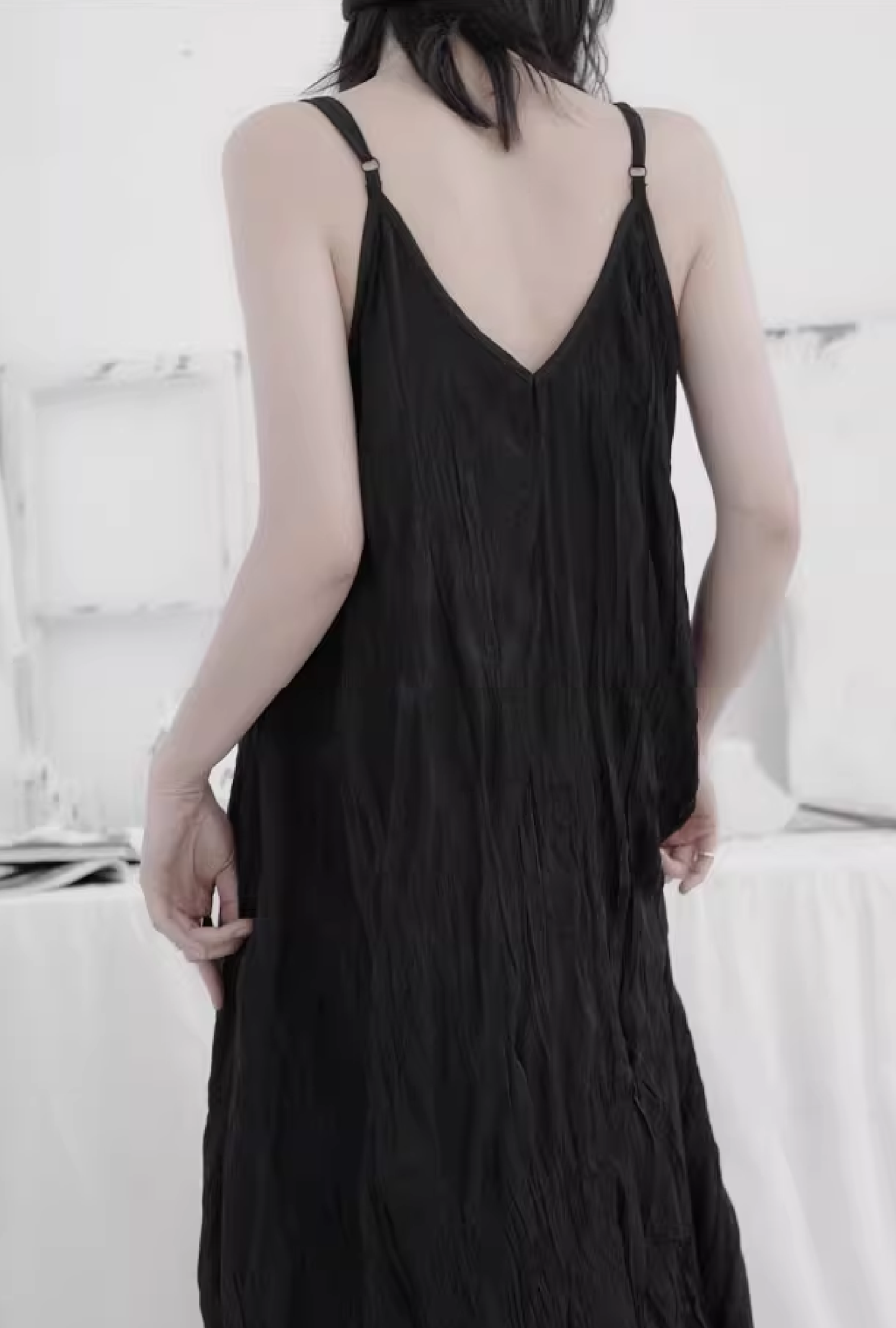 Wrinkle processing dress