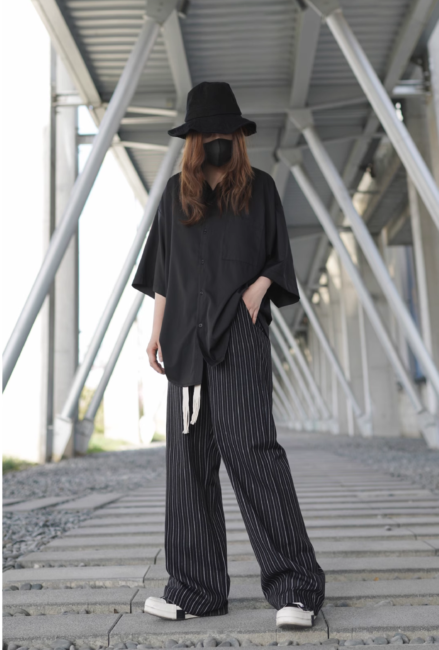 striped loose pants