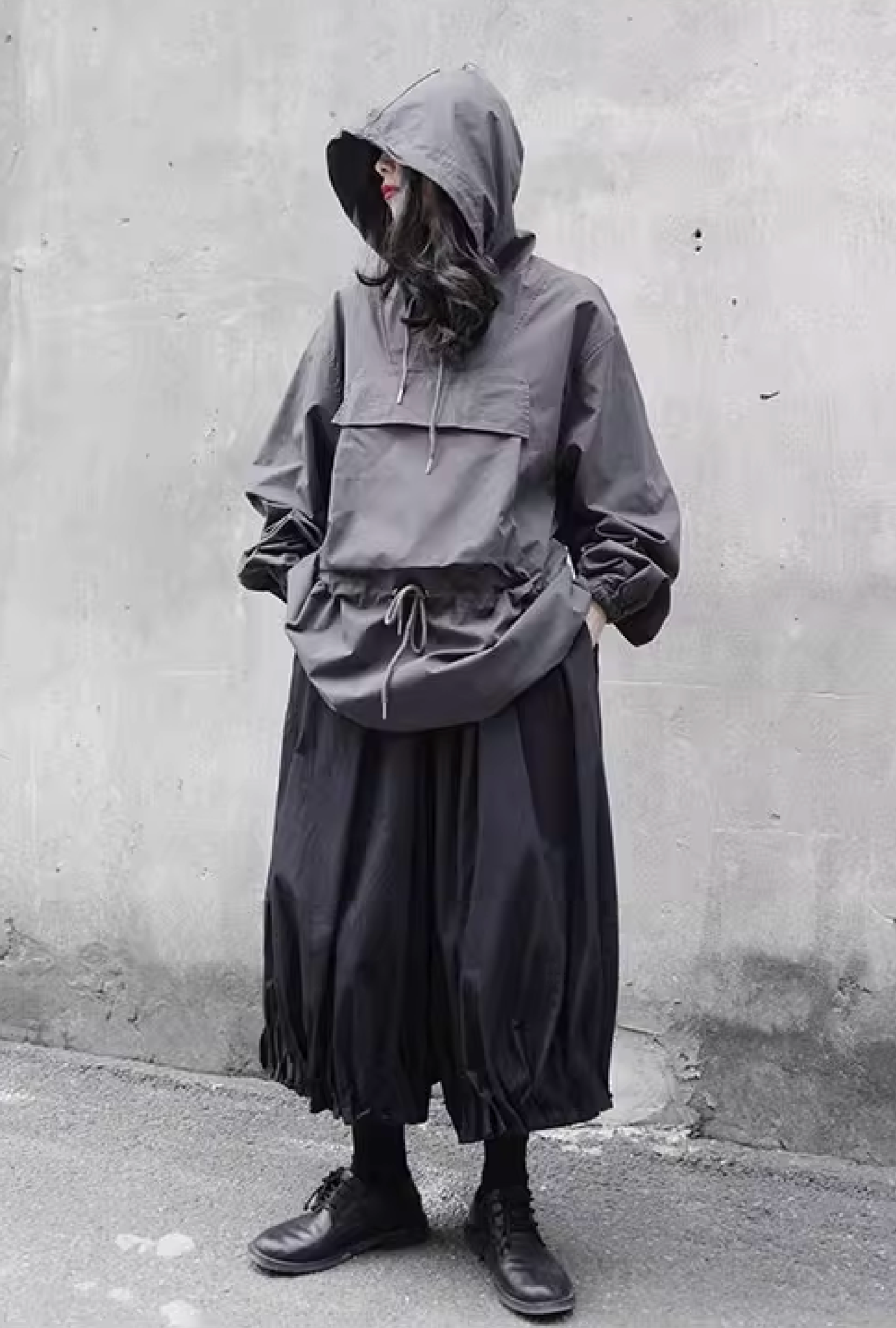 drawstring hoodie blouson