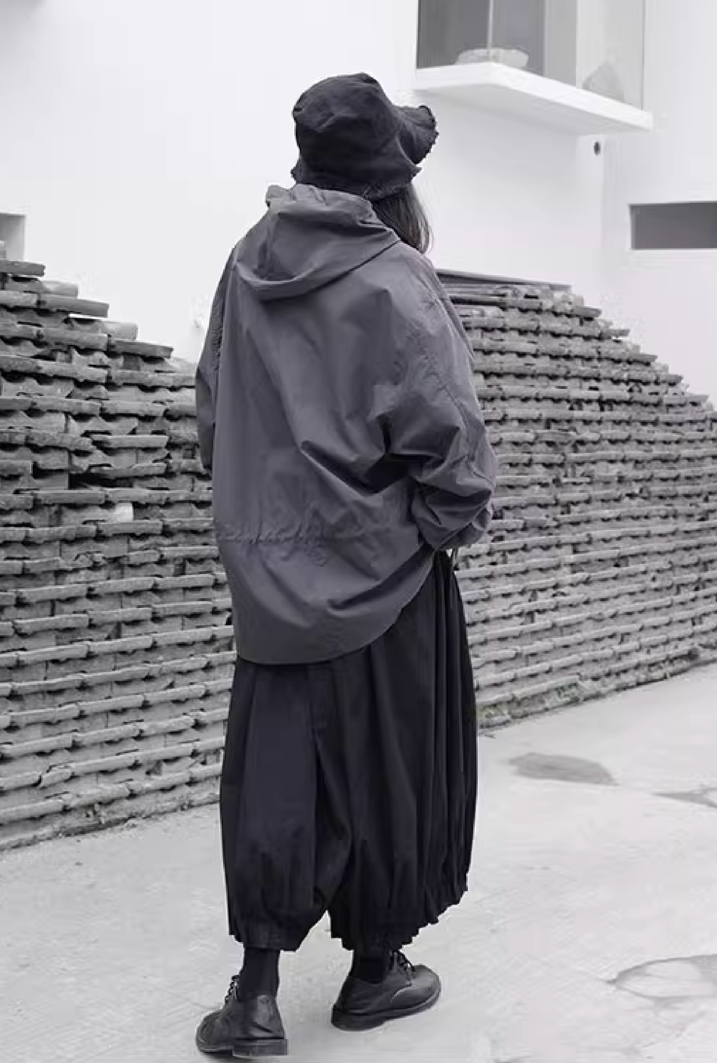 drawstring hoodie blouson