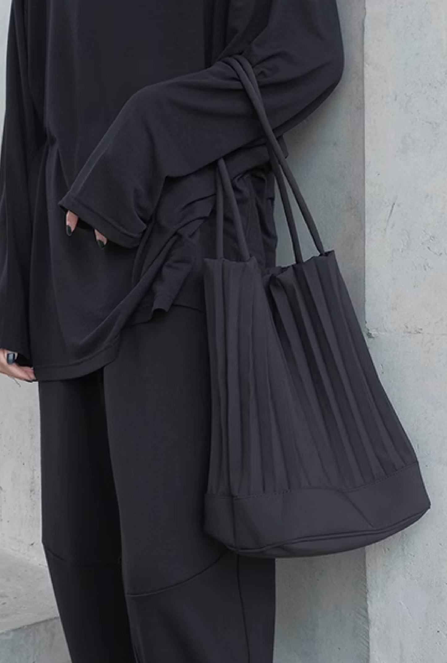 pleated bucket bag