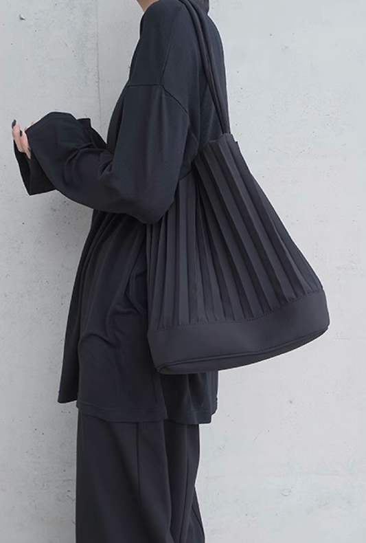 pleated bucket bag