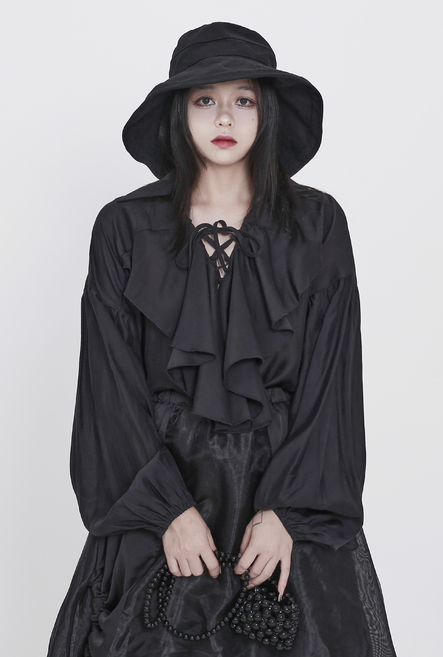 frill drape shirt