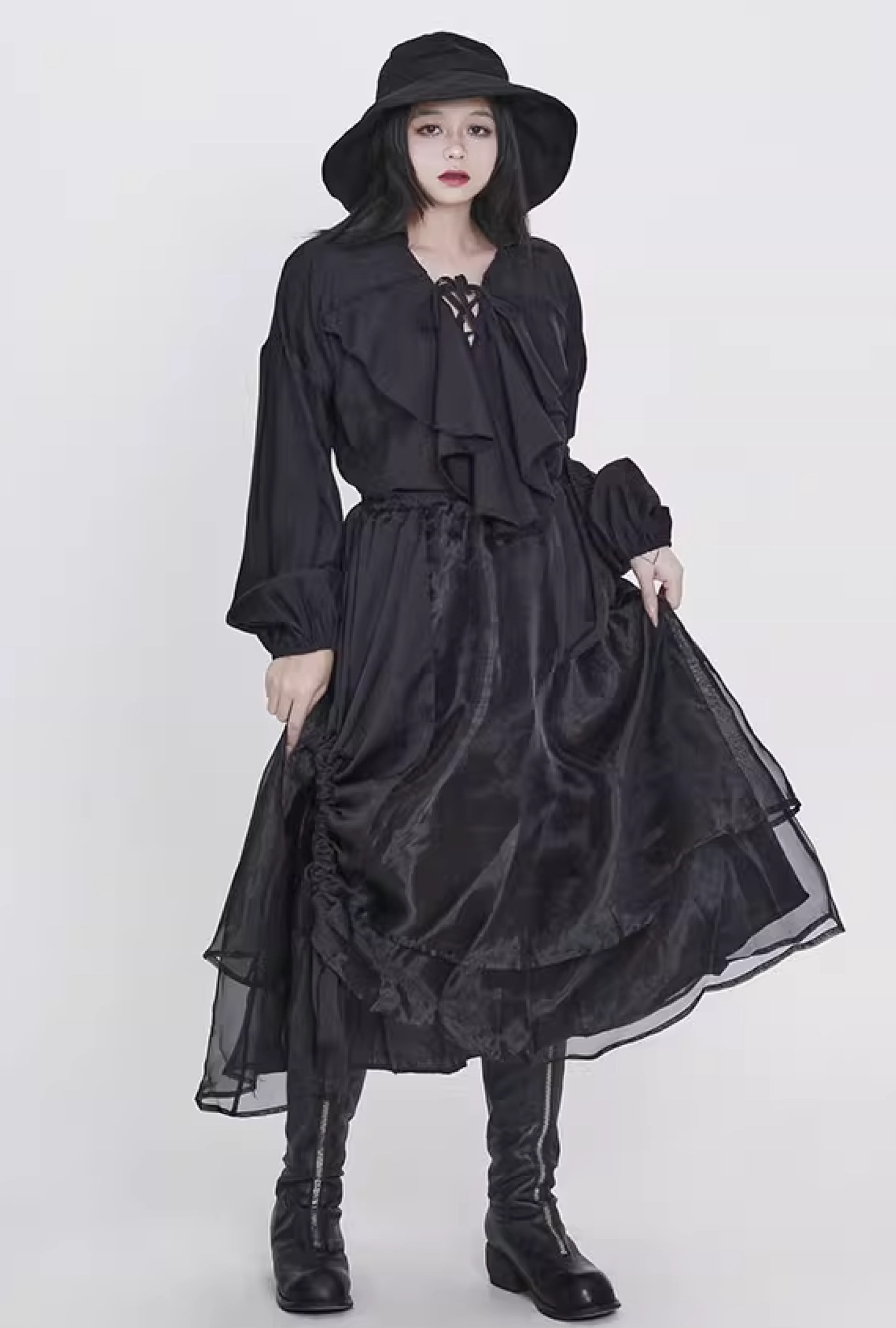 frill drape shirt