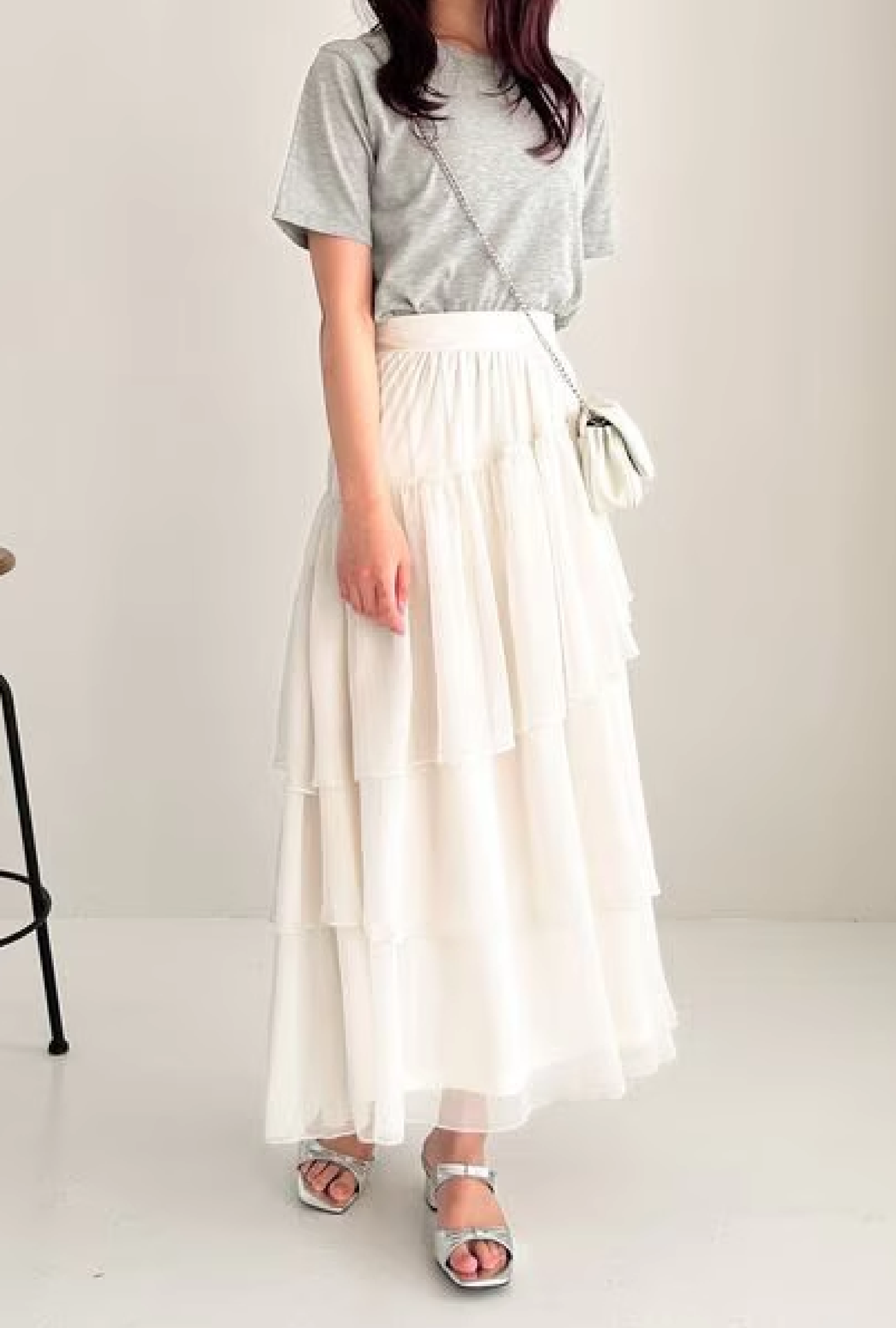 irregular chiffon skirt