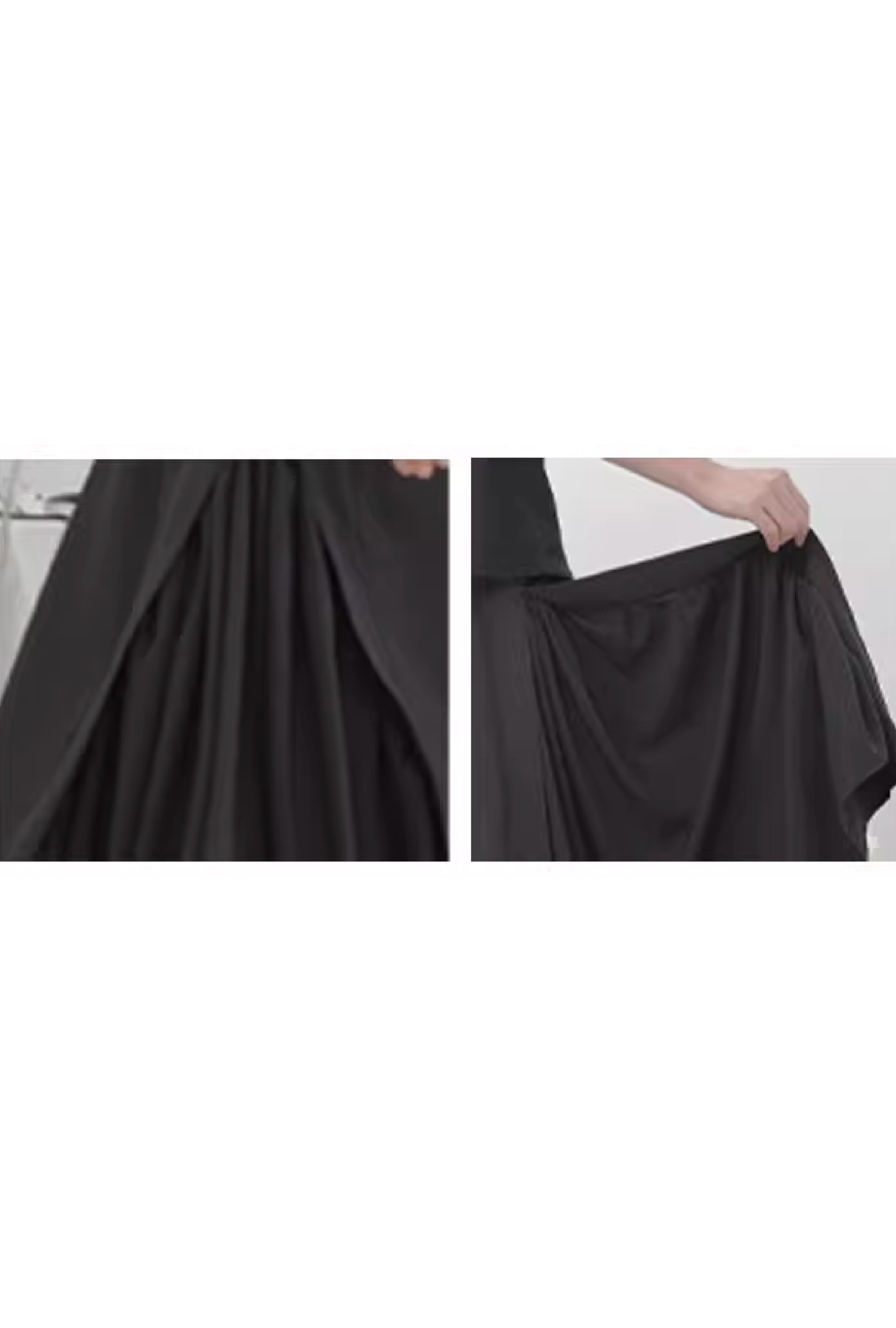 slit and pleats inside skirt